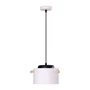 Lampadaire Suspendu Averie - Design Moderne, Abat-Jour en Métal avec Décor Bois - Disponible en Blanc, Vert Olive, Saumon et Turquoise [SKD-P1013-W]