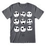 The Nightmare Before Christmas T-shirt à manches courtes Many Faces Gris foncé S