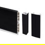 Emuca Lot de 2 plinthes de cuisine Plasline avec raccords, hauteur 100mm, 2 profils longueur 2.35m, Plastique, Noir