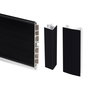 Emuca Lot de 2 plinthes de cuisine Plasline avec raccords, hauteur 100mm, 2 profils longueur 2.35m, Plastique, Noir