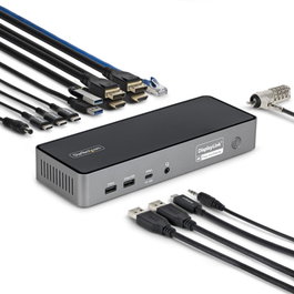 Startech DK30C2DPEPRUE Station d'accueil USB-C Triple 4K 60Hz 14 ports 140W DisplayLink 2.5GbE