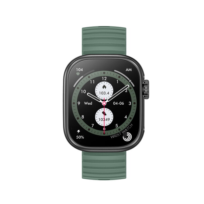 myPhone Watch Tool Smartwatch Noir Vert - Étanche IP67, 2.01" Bluetooth 5.1, Moniteur Cardiaque, Podomètre