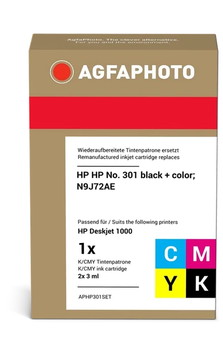 Agfa Photo Compatible HP 301 Multipack Noir/Couleurs ~355 Pages