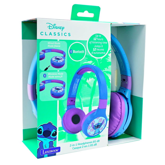 Lexibook Casque audio pour enfants Disney Stitch HPBT010D - Bluetooth et filaire 2 en 1 - Ajustable - À partir de 3 ans Lexibook Casque audio pour enfants Disney Stitch HPBT010D - Bluetooth et filaire 2 en 1 - Ajustable - À partir de 3 ans