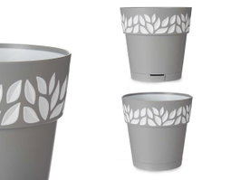 Stefanplast Pot de fleurs en plastique Cloe Gris 15 cm avec réservoir d'eau (Set de 12)