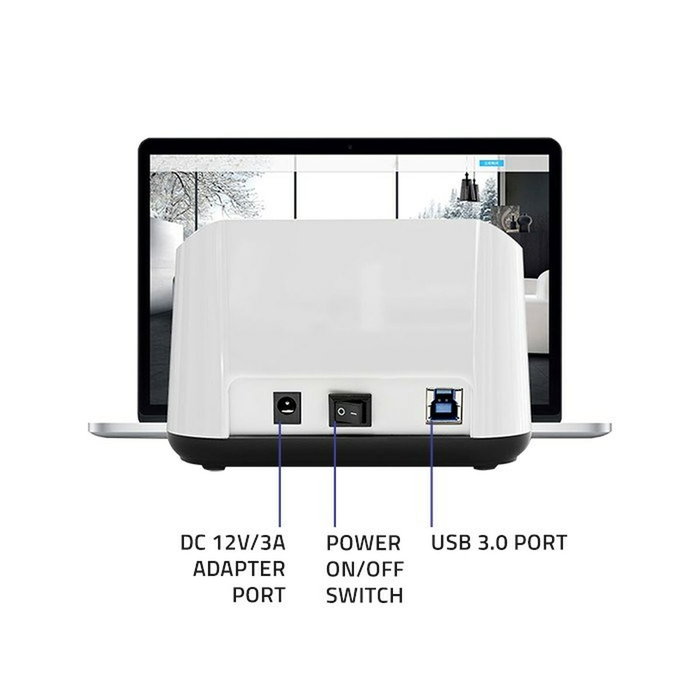 QOLTEC Station d'accueil USB 3.0 pour HDD et SSD, noir QOLTEC Station d'accueil USB 3.0 pour HDD et SSD, noir
