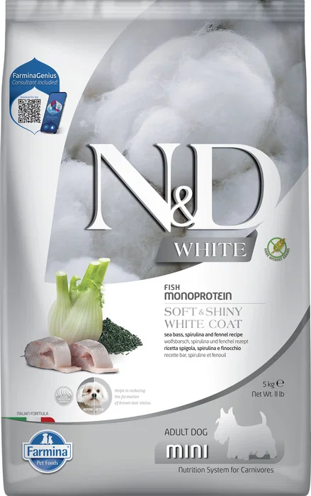 Farmina ND White Dog Loup et Spirulina Mini 5kg Farmina ND White Dog Loup et Spirulina Mini 5kg