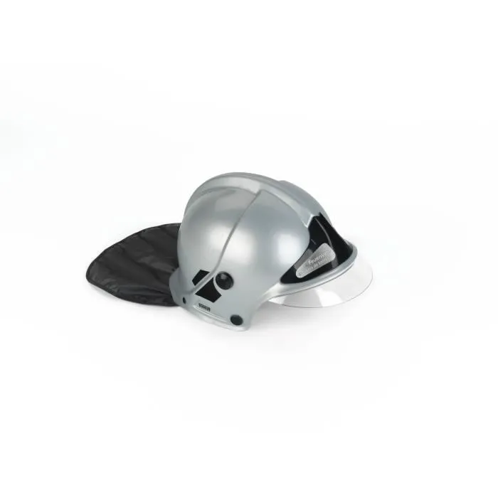KLEIN 8902 - Casque de pompier enfant gris à visière escamotable et protège-nuque - Réplique licence MSA GALLET F1 - Pour les enfants à partir de 3 ans