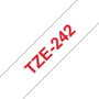 Brother Ruban de couleur TZE-242 rouge et blanc
