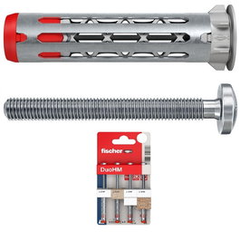 Fischer Blister 4U, cheville à expansion pour plaque de plâtre Duohm, 6-55 Stx, jeu de 4 pièces