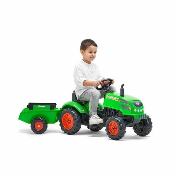 Falk Tracteur à pédales X-Tractor avec capot ouvrant et remorque Falk Tracteur à pédales X-Tractor avec capot ouvrant et remorque