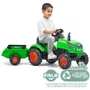 FALK X-Tractor Tracteur à pédales pour enfant 2-5 ans avec remorque et capot ouvrant - Jeu extérieur fabriqué en France en plastique recyclé