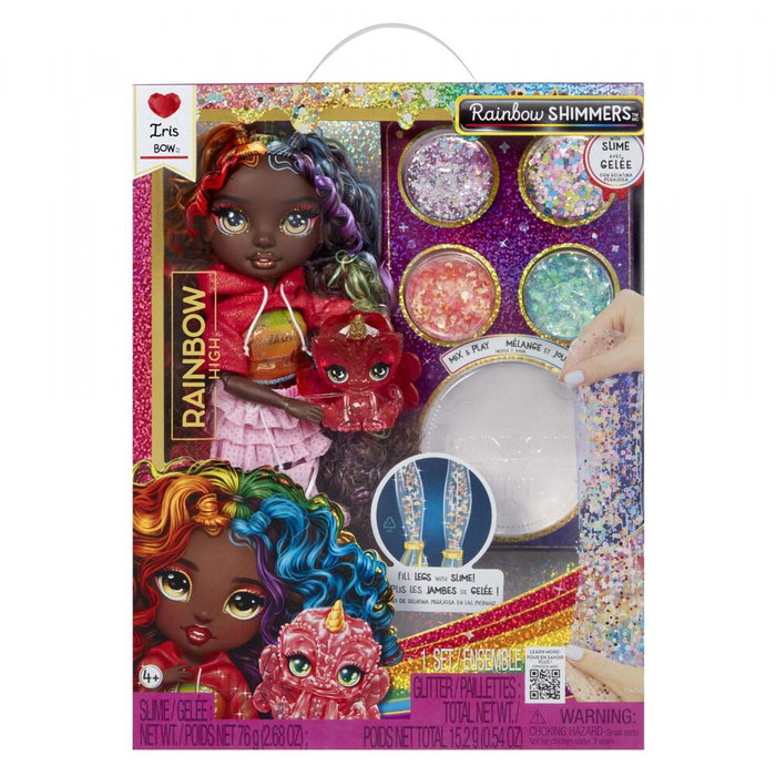 MGA Rainbow High - Poupée Iris Feature Fantasy avec Slime Transparent et Brillants Rainbow Shimmers MGA Rainbow High - Poupée Iris Feature Fantasy avec Slime Transparent et Brillants Rainbow Shimmers