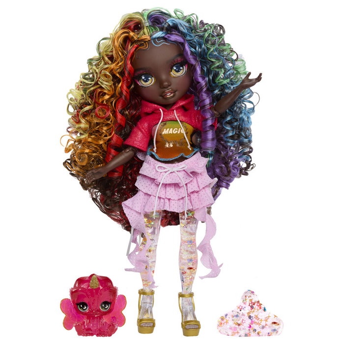 MGA Rainbow High - Poupée Iris Feature Fantasy avec Slime Transparent et Brillants Rainbow Shimmers MGA Rainbow High - Poupée Iris Feature Fantasy avec Slime Transparent et Brillants Rainbow Shimmers