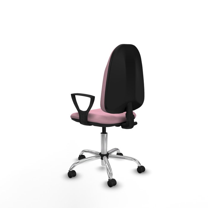 PIQUERAS Y CRESPO Chaise de bureau Algarra, Tissu rose, Base chromée
