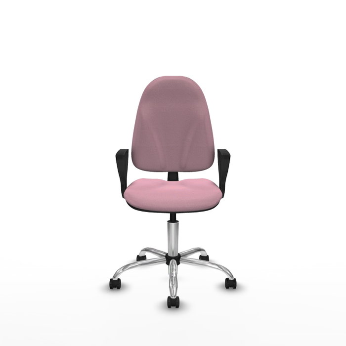PIQUERAS Y CRESPO Chaise de bureau Algarra, Tissu rose, Base chromée
