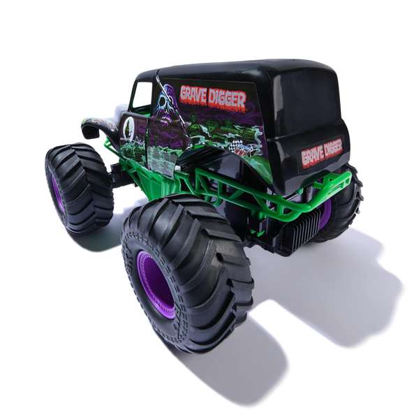 Spin Master Monster Jam Grave Digger - Camion monstre radiocommandé destructeur Smash and Bash (environ 25x38x25 cm) - Fonctionne avec 2 piles AAA