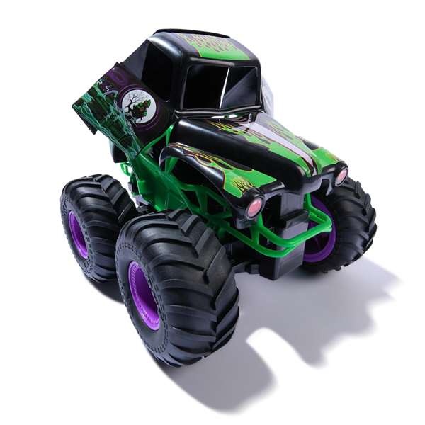 Spin Master Monster Jam Grave Digger - Camion monstre radiocommandé destructeur Smash and Bash (environ 25x38x25 cm) - Fonctionne avec 2 piles AAA