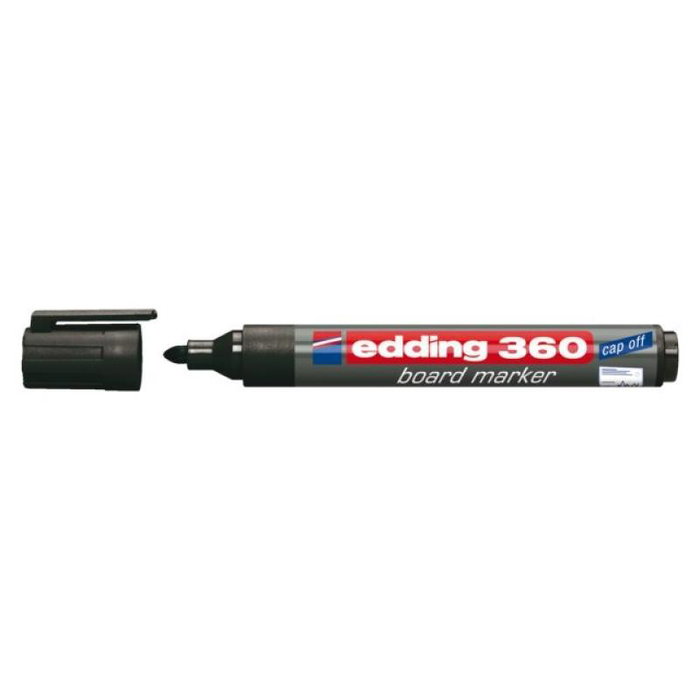 Edding 4-360001 - Feutre pour tableau noir et blanc, marqueur effaçable à sec, pointe ronde 2-3 mm