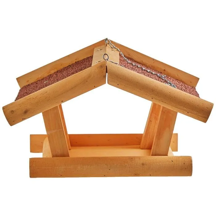 Kerbl Stubbs - Mangeoire pour oiseaux en pin de qualité avec toit bitumé étanche 29x28x18 cm