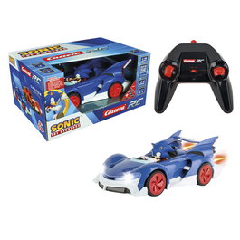 CARRERA - Voiture radio commandée Team Sonic à l'échelle 1:18 avec feux LED - Longueur 27 cm - Véhicule RC - Âge recommandé : 6 ans et plus