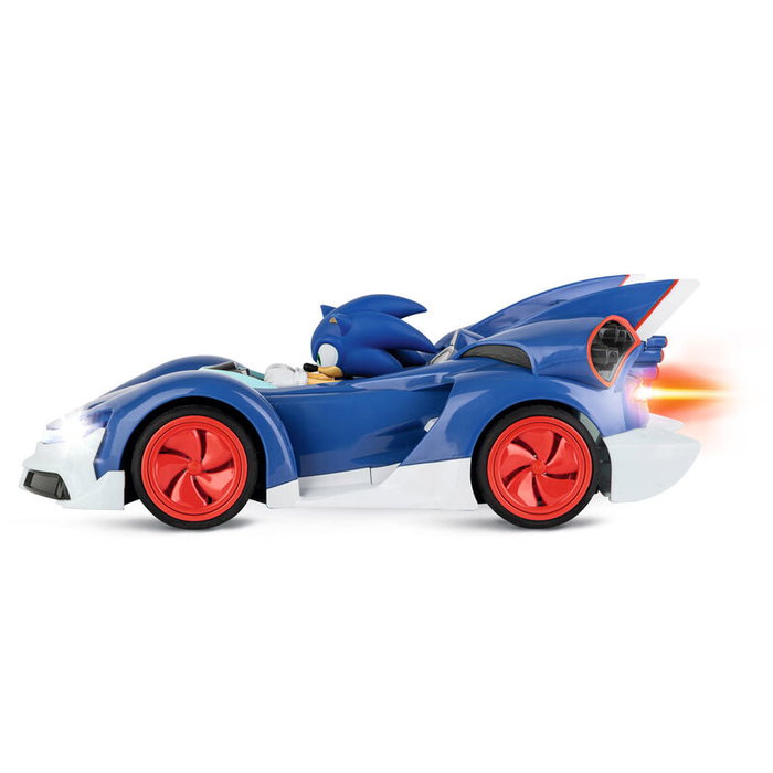 CARRERA - Voiture radio commandée Team Sonic à l'échelle 1:18 avec feux LED - Longueur 27 cm - Véhicule RC - Âge recommandé : 6 ans et plus