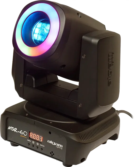 ALGAMLIGHT Tête Mobile Spot LED 60W avec Anneau LED - Projecteur Scène Effets Lumineux