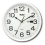SAMI Horloge murale ronde 25,4cm blanc avec calendrier