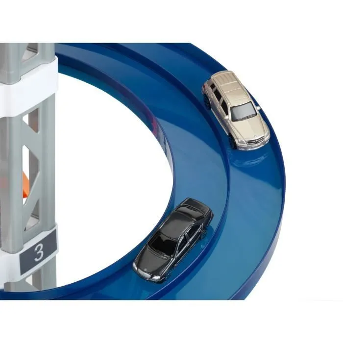 Garage Mercedes-Benz 5 niveaux Klein - Avec deux voitures miniatures (1:24), ascenseur, station de lavage et station-service - Jouet pour enfants dès 3 ans