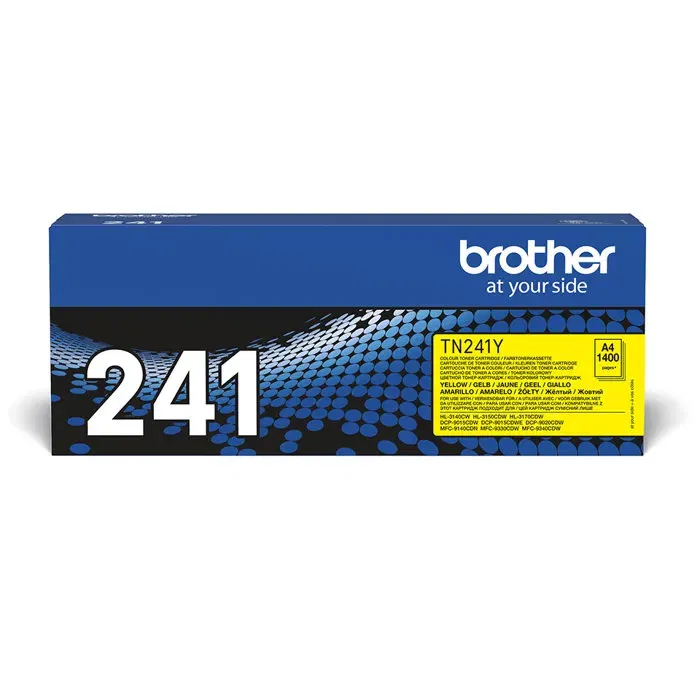 Brother TN-241 Toner Jaune pour Imprimantes Laser (DCP-9020CDW, HL-3140CW, HL-3150CDW, HL-3170CDW, MFC-9140CDN, MFC-9330CDW, MFC-9340CDW) - Environ 1400 Pages