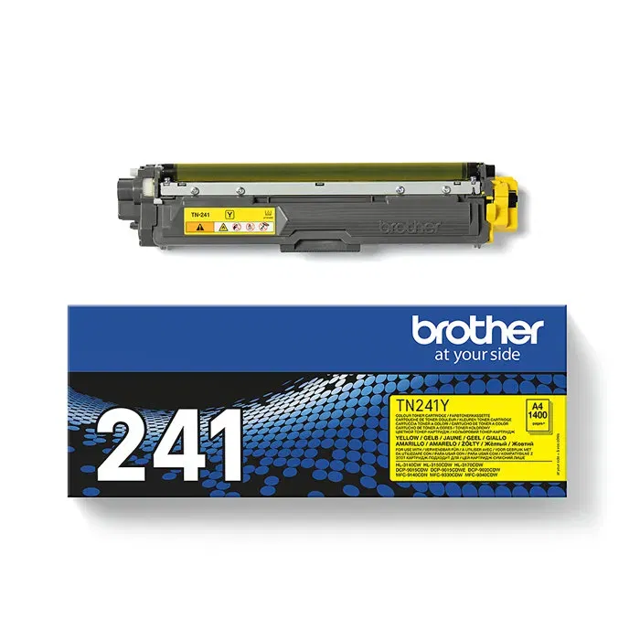 Brother TN-241 Toner Jaune pour Imprimantes Laser (DCP-9020CDW, HL-3140CW, HL-3150CDW, HL-3170CDW, MFC-9140CDN, MFC-9330CDW, MFC-9340CDW) - Environ 1400 Pages