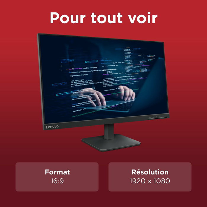 Lenovo L24-4e 68C2KAC1EU Noir 23,8 pouces Full HD IPS