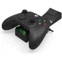 Hori Station de charge double pour manettes Xbox Series X/S et Xbox One avec 2 batteries - Charge rapide USB, LED indicateur - Noir, Licence Microsoft