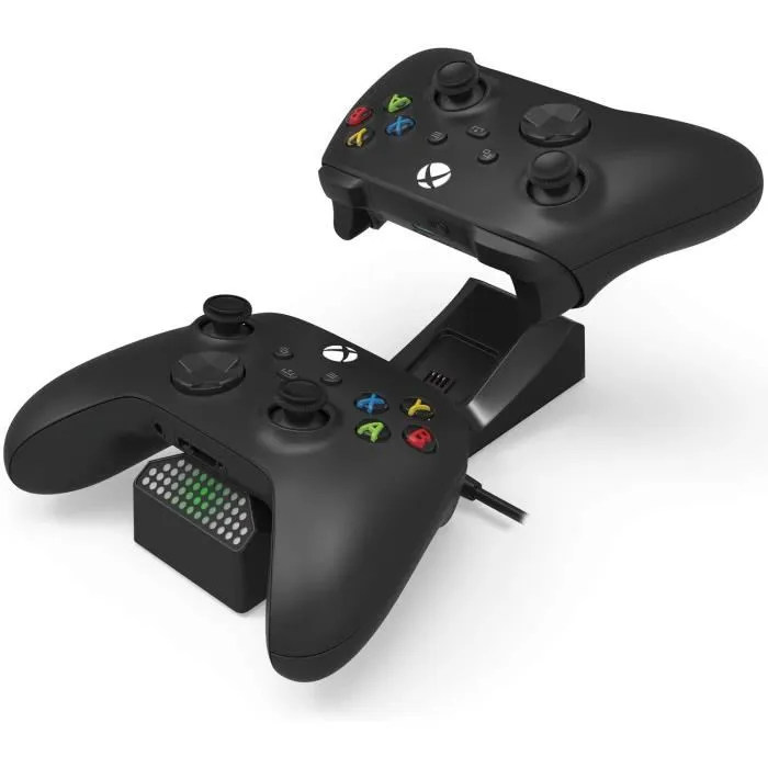 Hori Station de charge double pour manettes Xbox Series X/S et Xbox One avec 2 batteries - Charge rapide USB, LED indicateur - Noir, Licence Microsoft Hori Station de charge double pour manettes Xbox Series X/S et Xbox One avec 2 batteries - Charge rapide USB, LED indicateur - Noir, Licence Microsoft