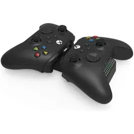 Hori Station de charge double pour manettes Xbox Series X/S et Xbox One avec 2 batteries - Charge rapide USB, LED indicateur - Noir, Licence Microsoft