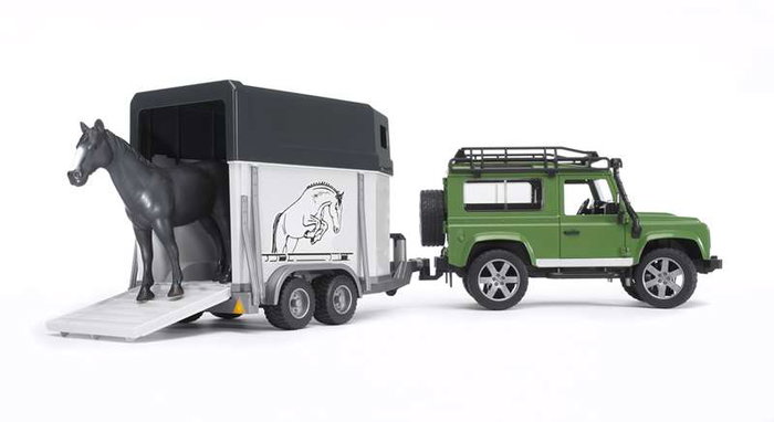 Bruder – Land Rover avec remorque pour chevaux – Coche 28x13,8x15,3 cm, remorque 34x14x18 cm – Jouet en ABS Bruder – Land Rover avec remorque pour chevaux – Coche 28x13,8x15,3 cm, remorque 34x14x18 cm – Jouet en ABS