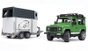 Bruder – Land Rover avec remorque pour chevaux – Coche 28x13,8x15,3 cm, remorque 34x14x18 cm – Jouet en ABS
