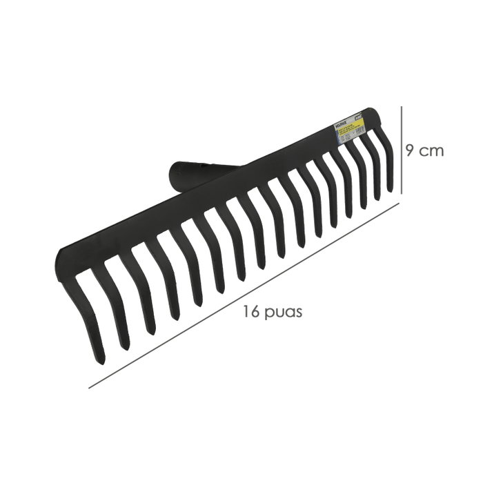 WOLFPACK LINEA PROFESIONAL Rastrillo agricole sans manche 16 pointes 5 mm