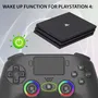 SUBSONIC - Manette sans fil Bluetooth pour PS4 avec boutons programmables arrière M1 et M2, prise casque 3,5 mm, LED rétroéclairées, moteur de vibrations, noir