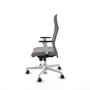 Piqueras Y Crespo Fauteuil Albacete Gris avec mécanisme Synchro et base blanche