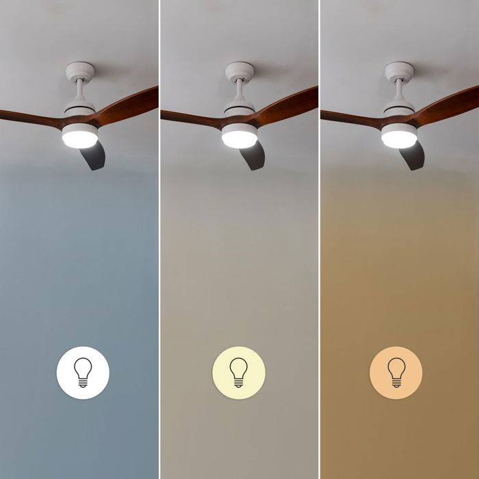 Ventilateur de Plafond avec Lumière Cecotec EnergySilence Aero 5230 18 W 40 W Blanc Noir Bois (3000-6500 K)