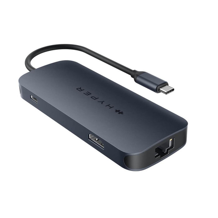 Hyper HD4004GL Hub USB-C 8-en-1 Universal 140W PD3.1 HDMI RJ-45 Gigabit Ethernet 4K 60Hz Hyper HD4004GL Hub USB-C 8-en-1 Universal 140W PD3.1 HDMI RJ-45 Gigabit Ethernet 4K 60Hz