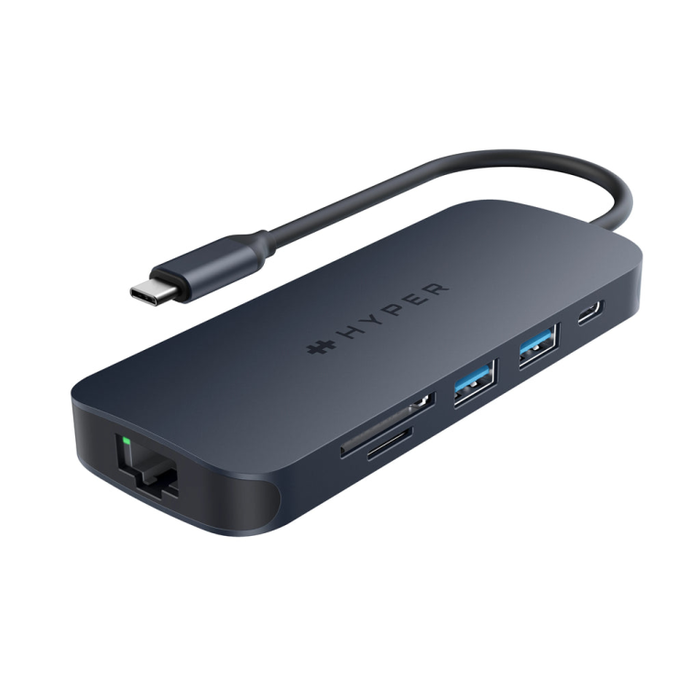 Hyper HD4004GL Hub USB-C 8-en-1 Universal 140W PD3.1 HDMI RJ-45 Gigabit Ethernet 4K 60Hz Hyper HD4004GL Hub USB-C 8-en-1 Universal 140W PD3.1 HDMI RJ-45 Gigabit Ethernet 4K 60Hz