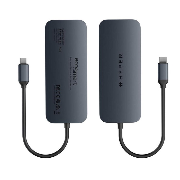 Hyper HD4004GL Hub USB-C 8-en-1 Universal 140W PD3.1 HDMI RJ-45 Gigabit Ethernet 4K 60Hz Hyper HD4004GL Hub USB-C 8-en-1 Universal 140W PD3.1 HDMI RJ-45 Gigabit Ethernet 4K 60Hz