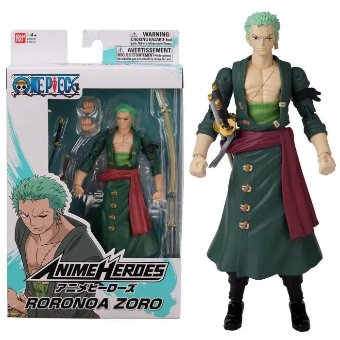 Personnage articulé One Piece Anime Heroes - Roronoa Zoro 17 cm Personnage articulé One Piece Anime Heroes - Roronoa Zoro 17 cm