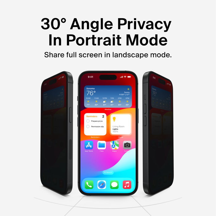Belkin ScreenForce InvisiGlass AM Privacy pour iPhone 16 Plus / 15 Plus / 14 Pro Max