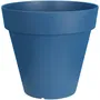 RIVIERA Pot de fleurs rond SOLEILLA - Plastique polypropylène - Diamètre 59 cm, Hauteur 54 cm, 83 litres - Bleu