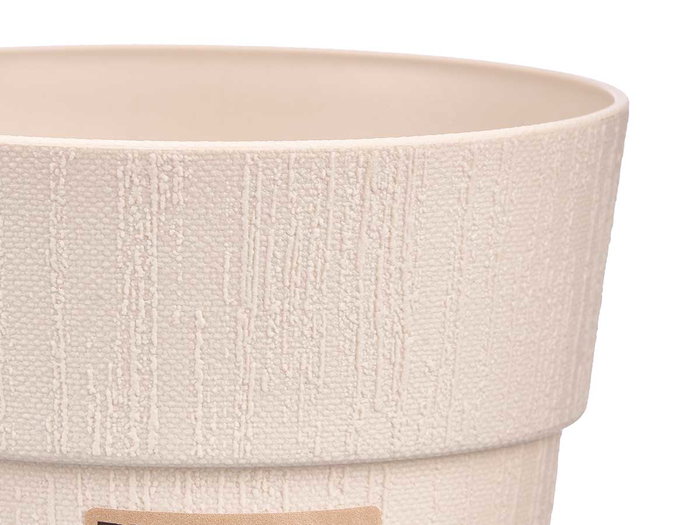 Stefanplast Maceta Plastique 15 cm Ethica Blanc Cassé avec Réservoir d'Eau 1,6 L (Set de 12)