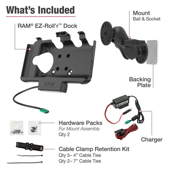 RAM Mounts Support alimenté par USB-C pour Samsung Galaxy Tab Active5 et Tab Active3 RAM Mounts Support alimenté par USB-C pour Samsung Galaxy Tab Active5 et Tab Active3