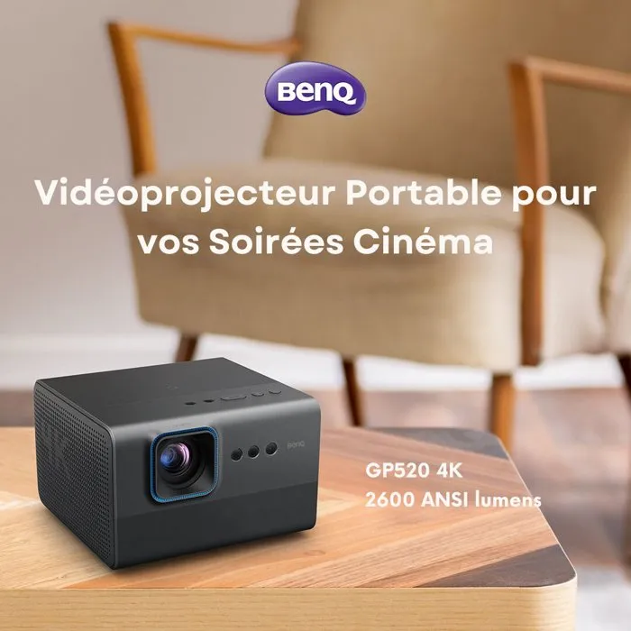 BenQ GP520 Vidéoprojecteur Lifestyle 4K LED 2600 Lumens Noir